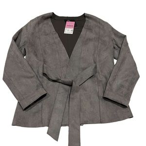 NWT FATE Gray Cardigan With Belt SZ M